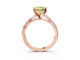 Rose gold Fancy Yellow Princess  Solitaire with Side Baguettes and Channel Set Band_3