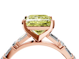 Rose gold Fancy Yellow Princess  Solitaire with Side Baguettes and Channel Set Band_4