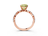 Rose gold Fancy Yellow Princess  Solitaire with Side Stones on a Pavé Band and Four-Prong Setting_3
