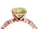 Rose gold Fancy Yellow Princess  Solitaire with Side Stones on a Pavé Band and Four-Prong Setting_4