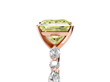 Rose gold Fancy Yellow Princess  Solitaire with Side Stones on a Pavé Band and Four-Prong Setting_5