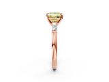 Rose gold Fancy Yellow Princess  Solitaire with Tapered Baguette Side Stones on a Classic Band with Four-Prong Setting_2