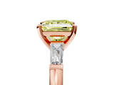 Rose gold Fancy Yellow Princess  Solitaire with Tapered Baguette Side Stones on a Classic Band with Four-Prong Setting_5