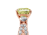 Rose gold Fancy Yellow Princess  Three-Stone Diamond Ring with Pavé Split Shank and Four-Prong Setting_5