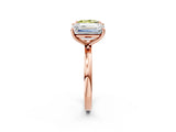 Rose gold Fancy Yellow Princess  and Emerald Cut Toi Moi Ring with Prong Setting_31