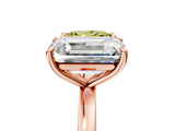 Rose gold Fancy Yellow Princess  and Emerald Cut Toi Moi Ring with Prong Setting_34