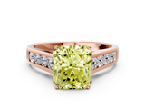 Rose gold Fancy Yellow Radiant  Brilliant Channel-Set Solitaire Ring with Four-Prong Setting_20