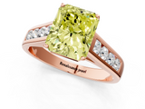 Rose gold Fancy Yellow Radiant  Brilliant Channel-Set Solitaire Ring with Four-Prong Setting_21