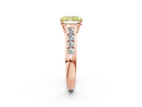 Rose gold Fancy Yellow Radiant  Brilliant Channel-Set Solitaire Ring with Four-Prong Setting_22