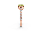 Rose gold Fancy Yellow Radiant  Brilliant Cut Diamond Engagement Ring with Pavé Band and Four-Prong Setting_51