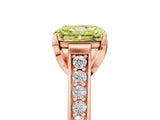 Rose gold Fancy Yellow Radiant  Brilliant Cut Diamond Engagement Ring with Pavé Band and Four-Prong Setting_54
