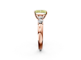 Rose gold Fancy Yellow Radiant  Brilliant Cut Diamond Five-Stone Prong Set Engagement Ring with Channel Band_5