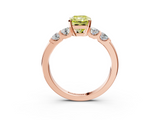 Rose gold Fancy Yellow Radiant  Brilliant Cut Diamond Five-Stone Prong Set Engagement Ring with Channel Band_6