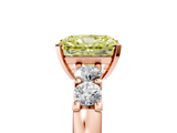 Rose gold Fancy Yellow Radiant  Brilliant Cut Diamond Five-Stone Prong Set Engagement Ring with Channel Band_8
