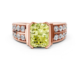 Rose gold Fancy Yellow Radiant  Brilliant Diamond Channel Set Wide Band Ring with Bezel Setting_20