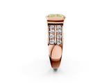 Rose gold Fancy Yellow Radiant  Brilliant Diamond Channel Set Wide Band Ring with Bezel Setting_22