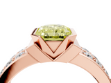 Rose gold Fancy Yellow Radiant  Brilliant Diamond Channel Set Wide Band Ring with Bezel Setting_24