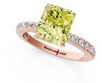 Rose gold Fancy Yellow Radiant  Brilliant Pavé Band Solitaire with Four-Prong Setting_42