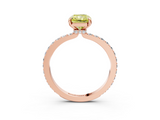 Rose gold Fancy Yellow Radiant  Brilliant Pavé Band Solitaire with Four-Prong Setting_44