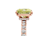 Rose gold Fancy Yellow Radiant  Brilliant Pavé Band Solitaire with Four-Prong Setting_46