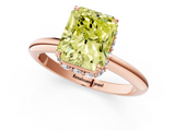 Rose gold Fancy Yellow Radiant  Brilliant Solitaire Engagement Ring with Six-Prong Setting and Classic Band_21