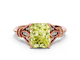 Rose gold Fancy Yellow Radiant  Brilliant Solitaire with Pave Band and Four-Prong Setting_20