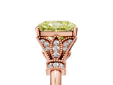 Rose gold Fancy Yellow Radiant  Brilliant Solitaire with Pave Band and Four-Prong Setting_25