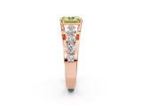 Rose gold Fancy Yellow Radiant  Brilliant Solitaire with Side Stones on a Pave Band and Four-Prong Setting_26