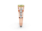 Rose gold Fancy Yellow Radiant  Brilliant Solitaire with Side Stones on a Pave Band and Four-Prong Setting_40