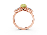 Rose gold Fancy Yellow Radiant  Cluster Diamond Engagement Ring with Pavé Band and Four-Prong Setting_54
