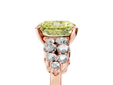 Rose gold Fancy Yellow Radiant  Cluster Diamond Engagement Ring with Pavé Band and Four-Prong Setting_56