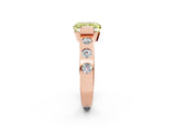 Rose gold Fancy Yellow Radiant Cut Brilliant Channel-Set Diamond Ring with Bezel Prong Setting_2