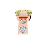 Rose gold Fancy Yellow Radiant Cut Brilliant Channel-Set Diamond Ring with Bezel Prong Setting_5