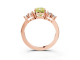 Rose gold Fancy Yellow Radiant Cut Brilliant Diamond Cluster Accent Solitaire Ring with Prong Setting_3