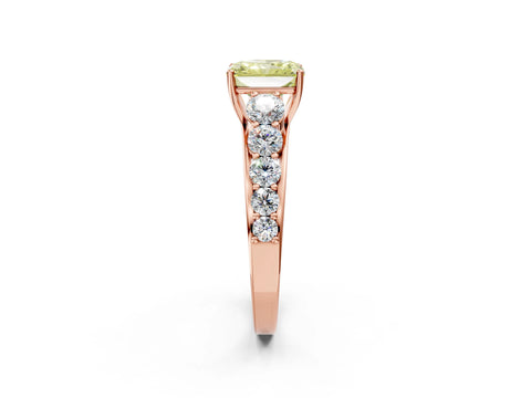 Rose gold Fancy Yellow Radiant Cut Brilliant Diamond Pavé Band with Six-Prong Setting_2