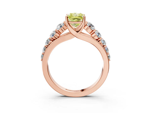 Rose gold Fancy Yellow Radiant Cut Brilliant Diamond Pavé Band with Six-Prong Setting_3