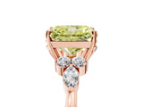 Rose gold Fancy Yellow Radiant Cut Brilliant Diamond Solitaire Ring with Pear Side Stones and Four-Prong Setting_8