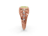 Rose gold Fancy Yellow Radiant Cut Brilliant Milgrain Filigree Diamond Ring with Square Prong Setting_2
