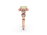 Rose gold Fancy Yellow Radiant Cut Brilliant Milgrain Pave Heart Band Solitaire Ring_2