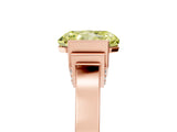 Rose gold Fancy Yellow Radiant Cut Brilliant Solitaire Diamond Ring with Channel Set Band and Bar Prong Setting_5