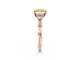 Rose gold Fancy Yellow Radiant Cut Brilliant Three-Stone Pave Band with Four-Prong Setting_2