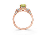 Rose gold Fancy Yellow Radiant Cut Brilliant Three-Stone Pave Band with Four-Prong Setting_3
