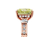 Rose gold Fancy Yellow Radiant Cut Brilliant Three-Stone Pave Band with Four-Prong Setting_5