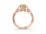 Rose gold Fancy Yellow Radiant  Cut Cathedral Pave Diamond Engagement Ring with Six-Prong Setting_35