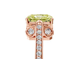 Rose gold Fancy Yellow Radiant  Cut Cathedral Pave Diamond Engagement Ring with Six-Prong Setting_37