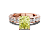 Rose gold Fancy Yellow Radiant  Cut Channel Set Diamond Engagement Ring with Four-Prong Setting_218