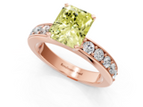 Rose gold Fancy Yellow Radiant  Cut Channel Set Diamond Engagement Ring with Four-Prong Setting_219