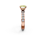 Rose gold Fancy Yellow Radiant  Cut Channel Set Diamond Engagement Ring with Four-Prong Setting_220