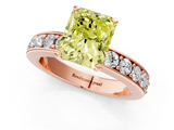 Rose gold Fancy Yellow Radiant  Cut Channel Set Diamond Engagement Ring with Four-Prong Setting_221