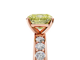 Rose gold Fancy Yellow Radiant  Cut Channel Set Diamond Engagement Ring with Four-Prong Setting_223